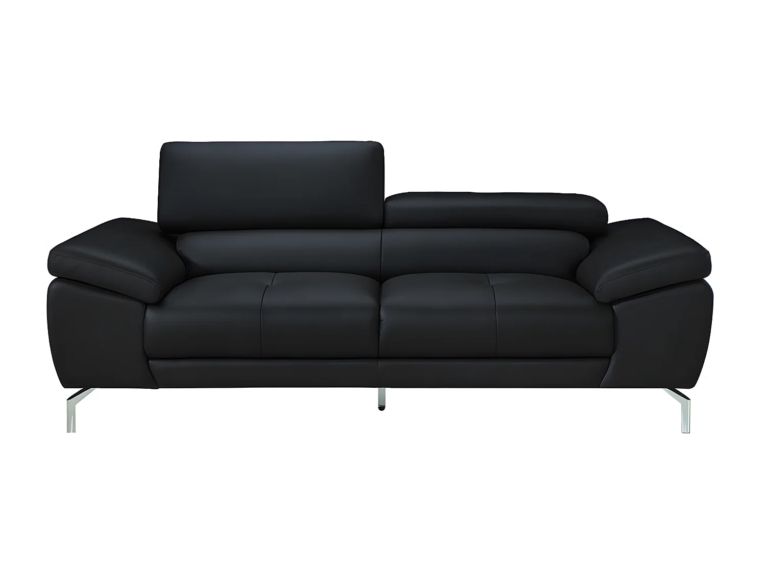 Ledersofa 3-Sitzer - Schwarz - GRETEL