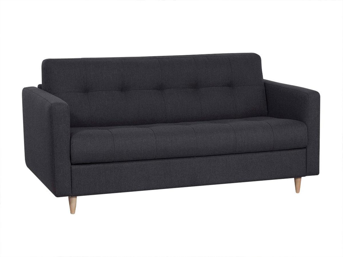 Schlafsofa mit Matratze 3-Sitzer - Stoff - Anthrazit - GANOA günstig online kaufen