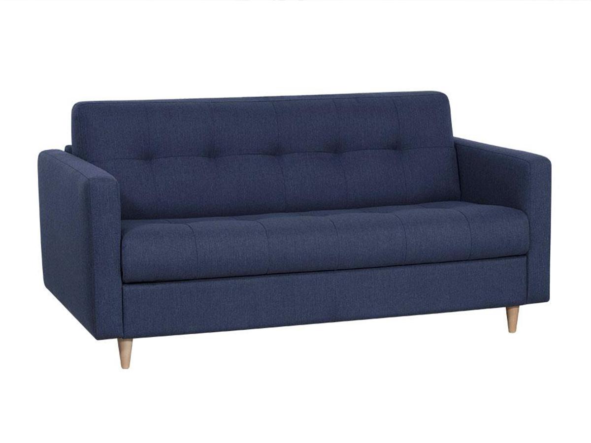 Schlafsofa mit Matratze 3-Sitzer - Stoff - Blau - GANOA günstig online kaufen