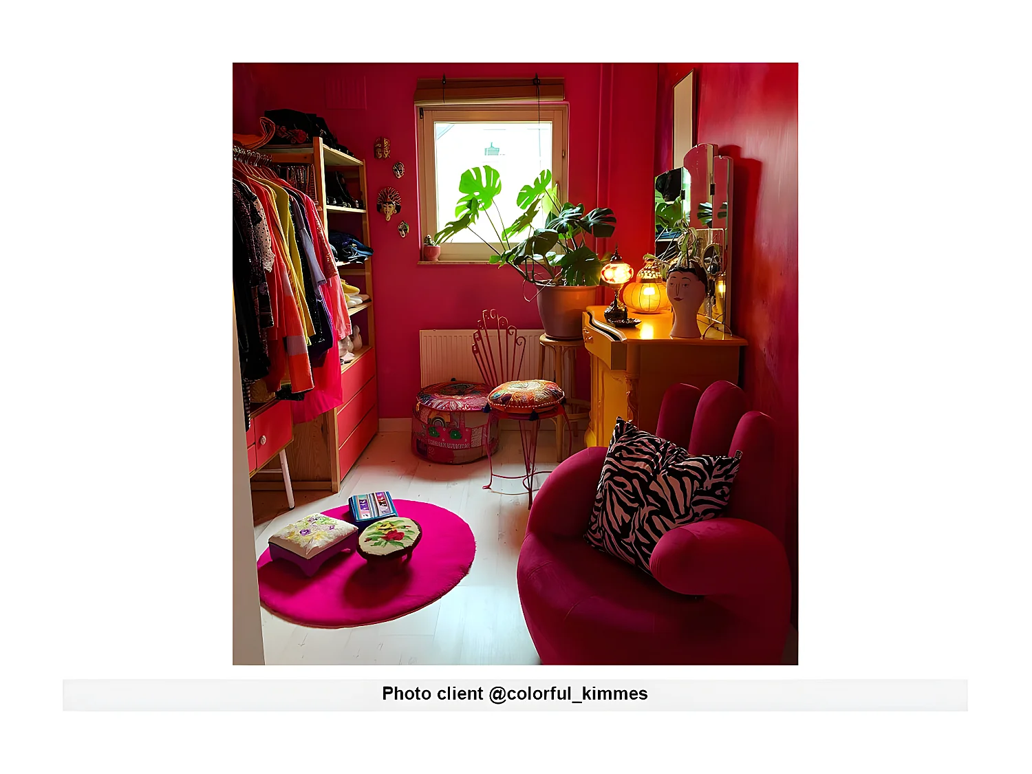 Draaibare fauteuil hand CATCHY van fluweel - Fuchsia