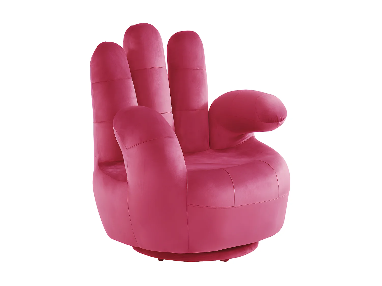 Fauteuil main pivotant CATCHY en velours - Fuchsia