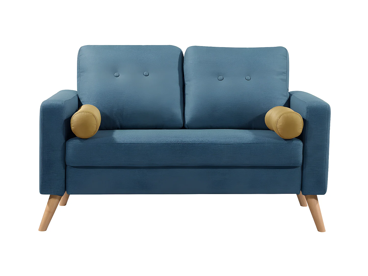 Sofa 2-Sitzer - Stoff - Blau - TATUM
