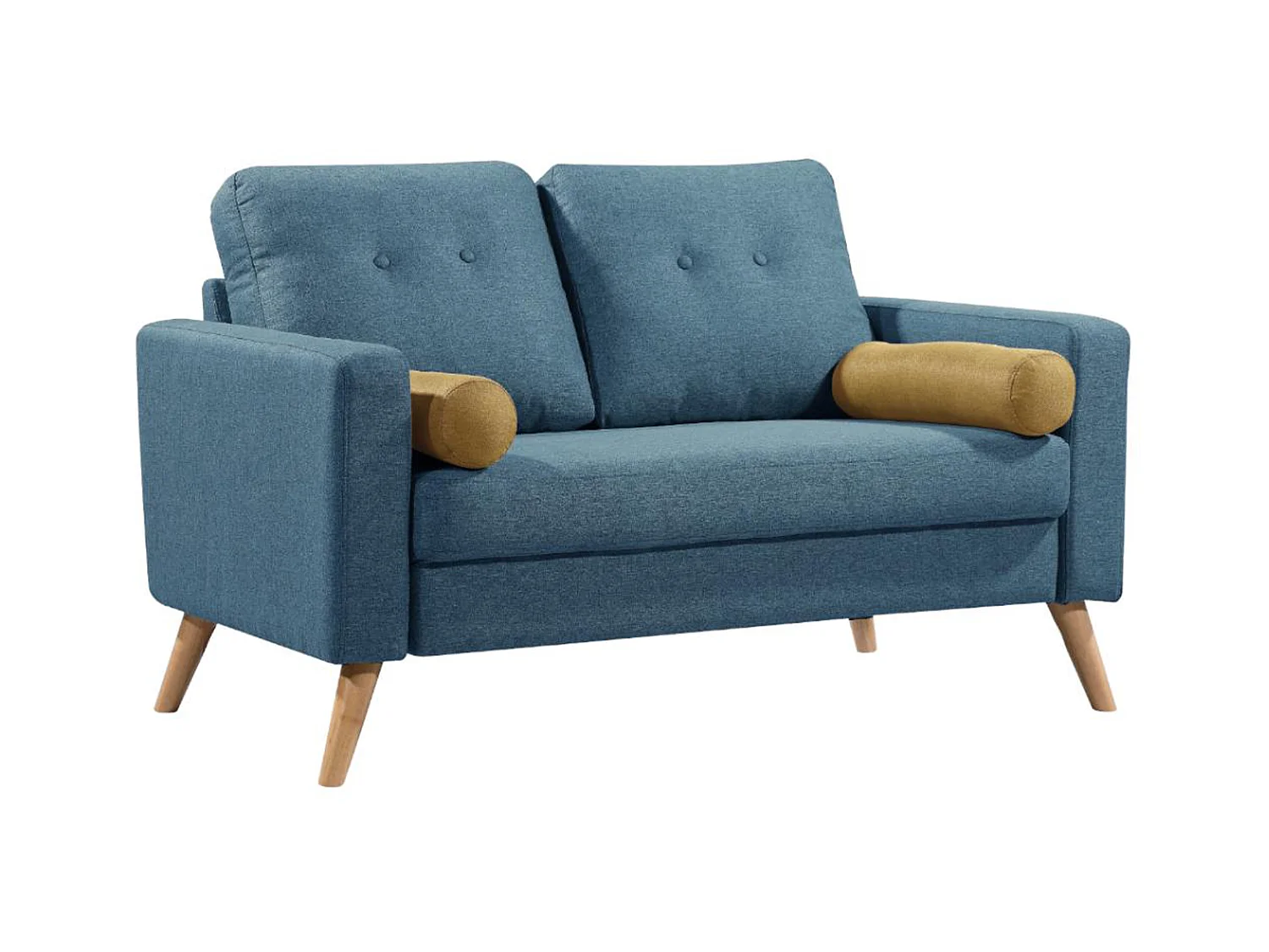 Sofa 2-Sitzer - Stoff - Blau - TATUM