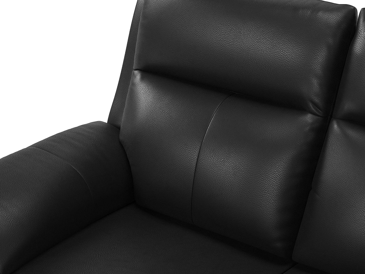 3-sits reclinersoffa i svart buffelläder PAKITA