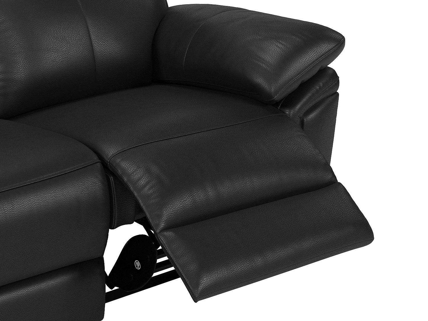 3-sits reclinersoffa i svart buffelläder PAKITA