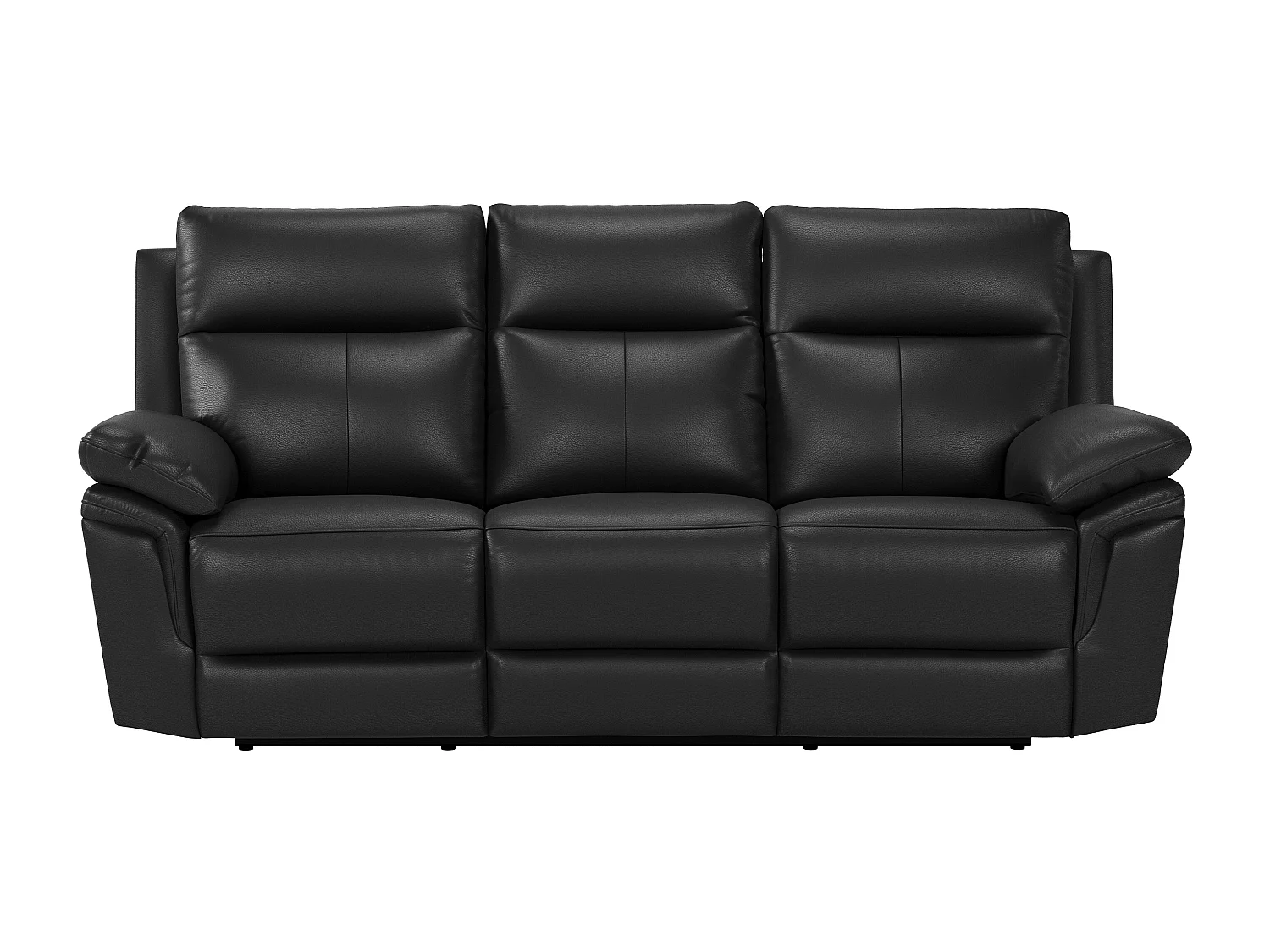 3-sits reclinersoffa i svart buffelläder PAKITA