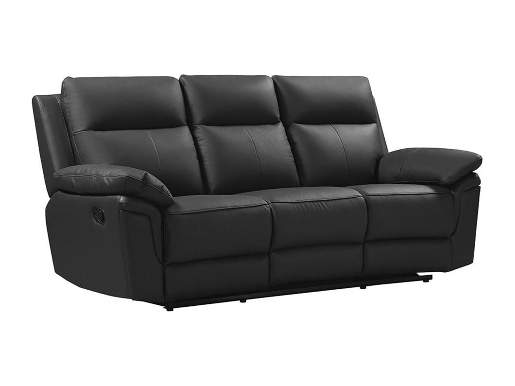 Relaxsofa 3-Sitzer - Büffelleder - Schwarz - PAKITA