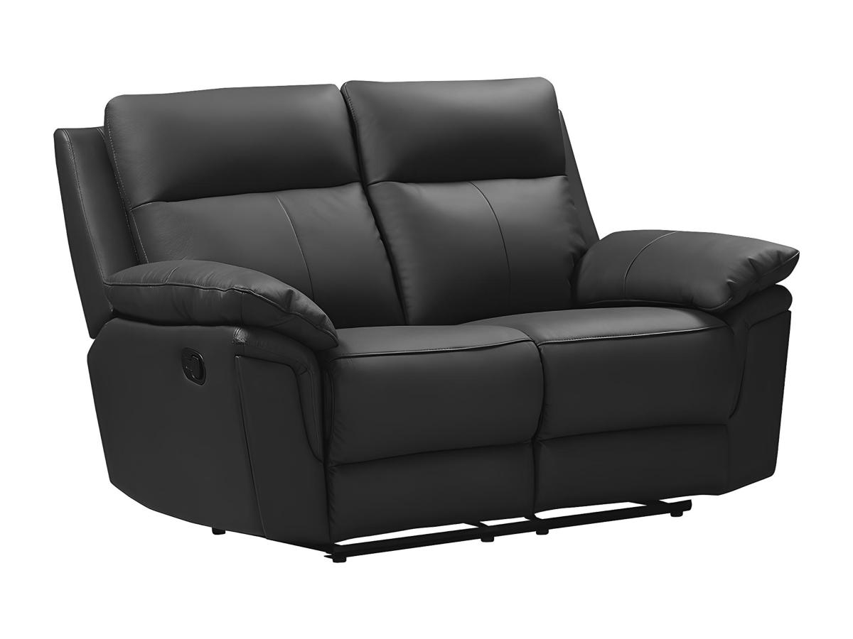 Relaxsofa 2-Sitzer - Büffelleder - Schwarz - PAKITA günstig online kaufen