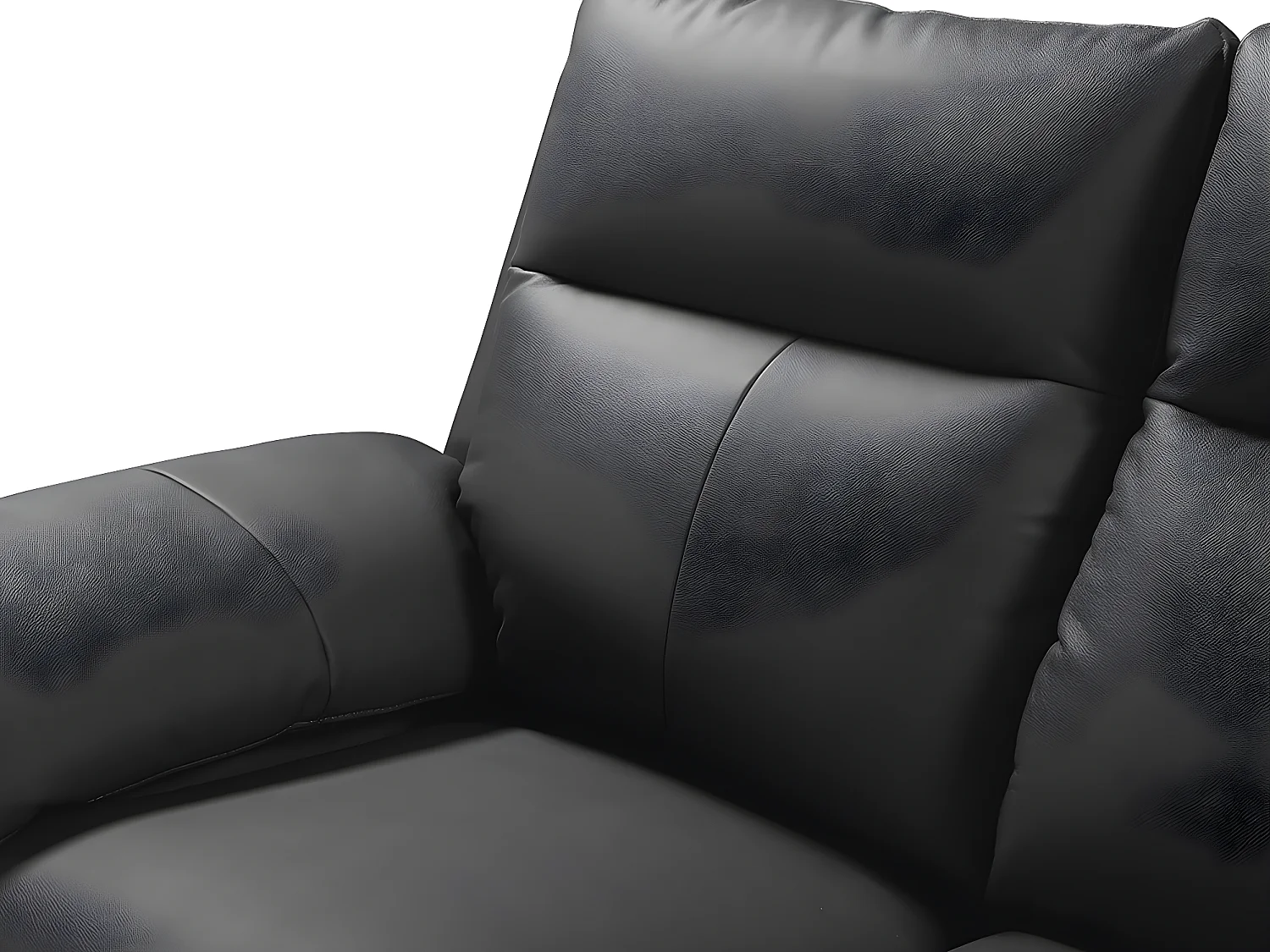 Divano relax 2 posti in pelle di bufalo - Nero - PAKITA