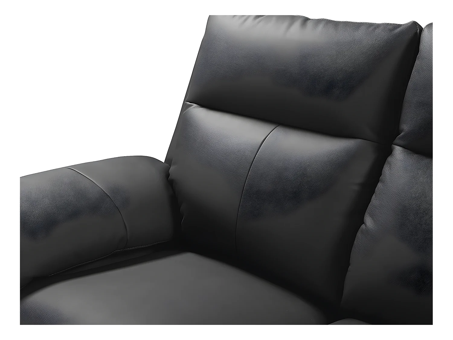Relaxsofa 2-Sitzer - Büffelleder - Schwarz - PAKITA
