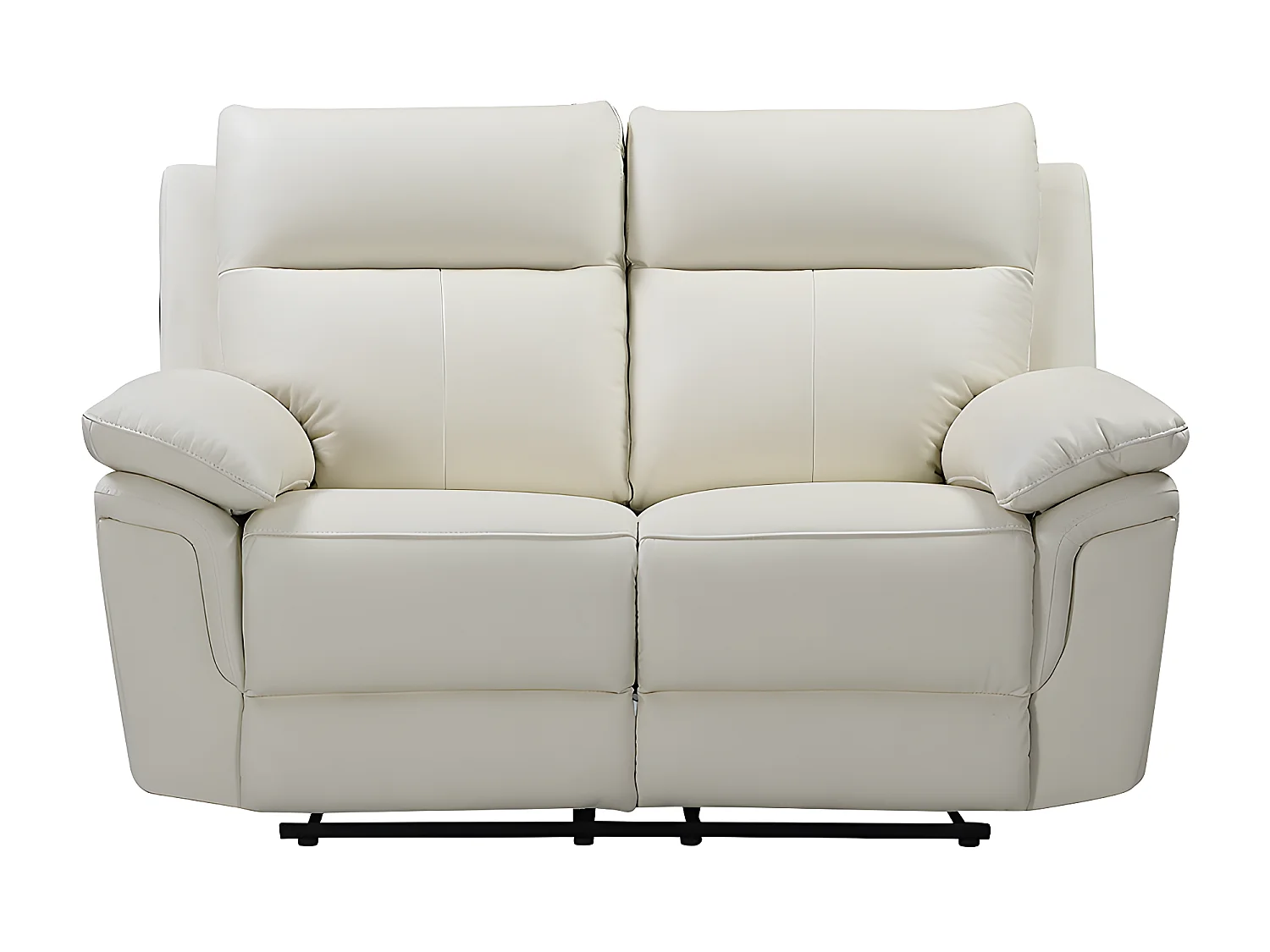 2-personers recliner sofa i elfenbensfarvet bøffellæderPAKITA