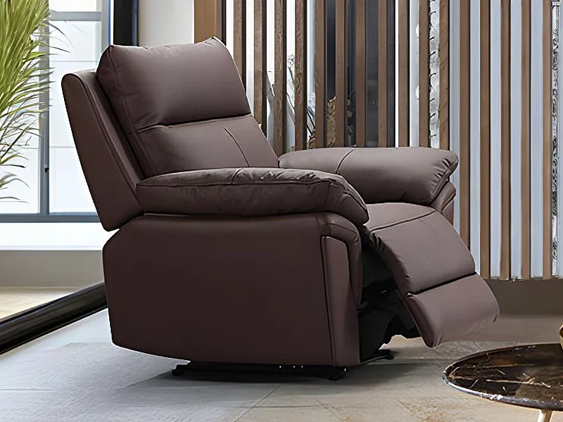 Relaxsessel Fernsehsessel - Büffelleder - Braun - PAKITA