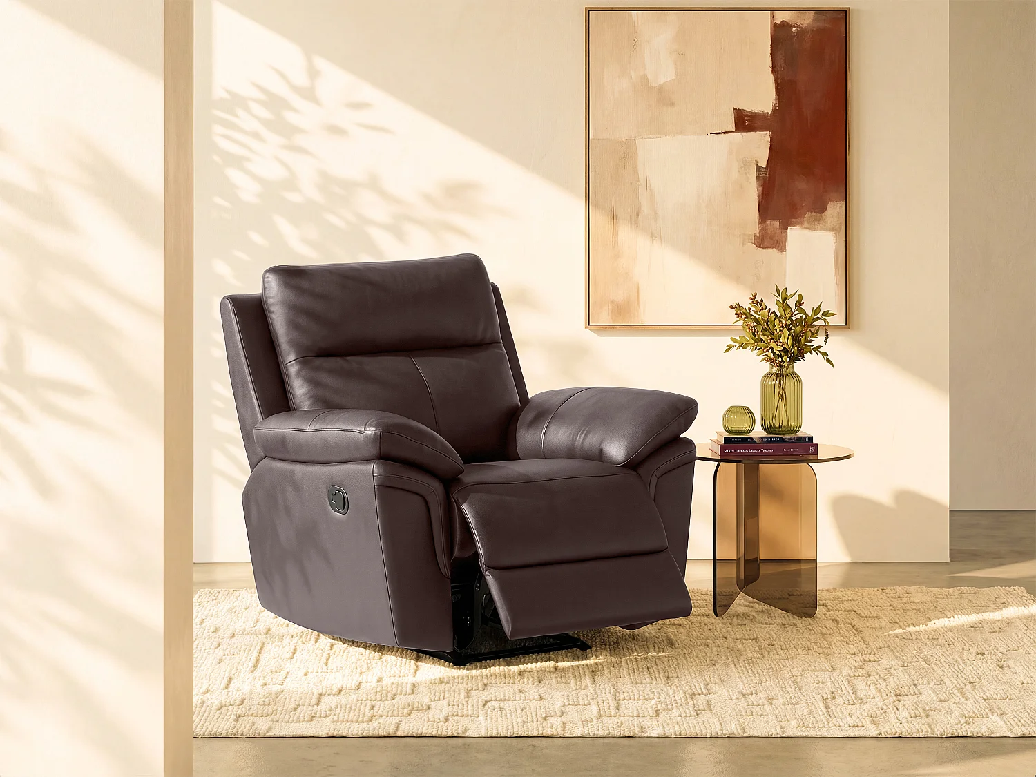 Relaxsessel Fernsehsessel - Büffelleder - Braun - PAKITA