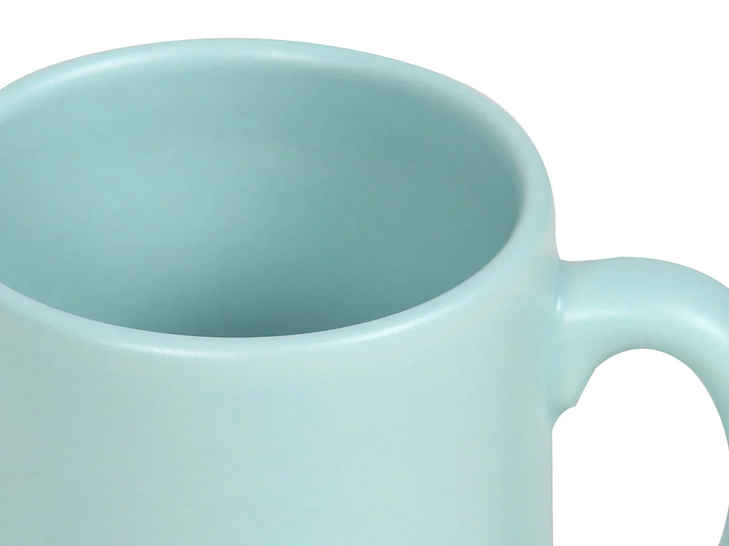 Lot de 4 mugs en faïence ALICE - 27 cl - Bleu clair mat