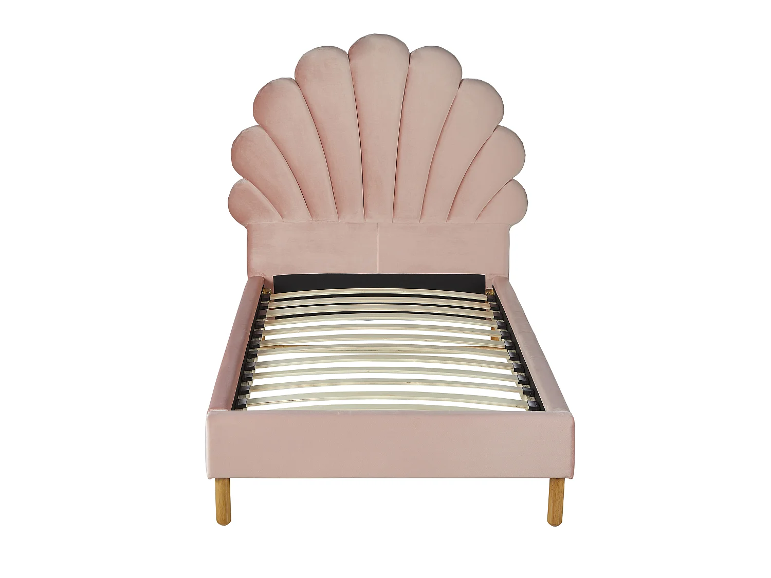 Bett Muschelbett - 90 x 190 cm - Samt - Rosa - MOANA