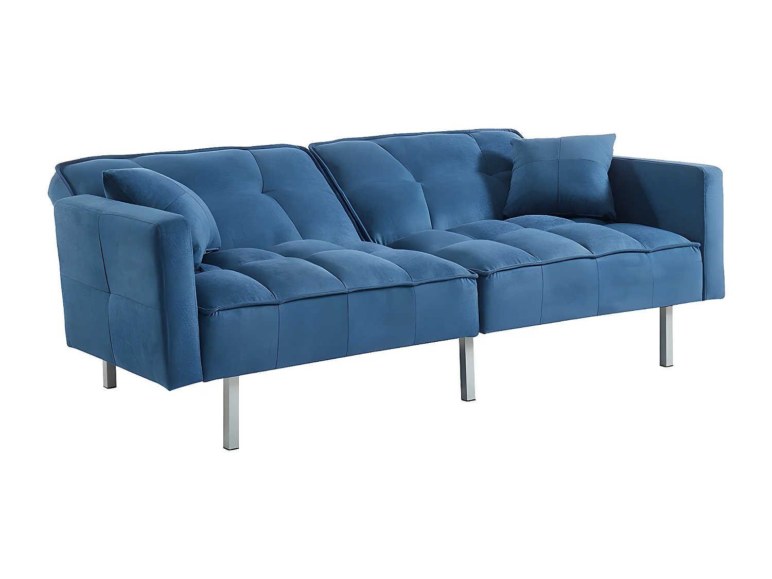 Canapé 3 places convertible clic-clac en tissu MINEY - Bleu