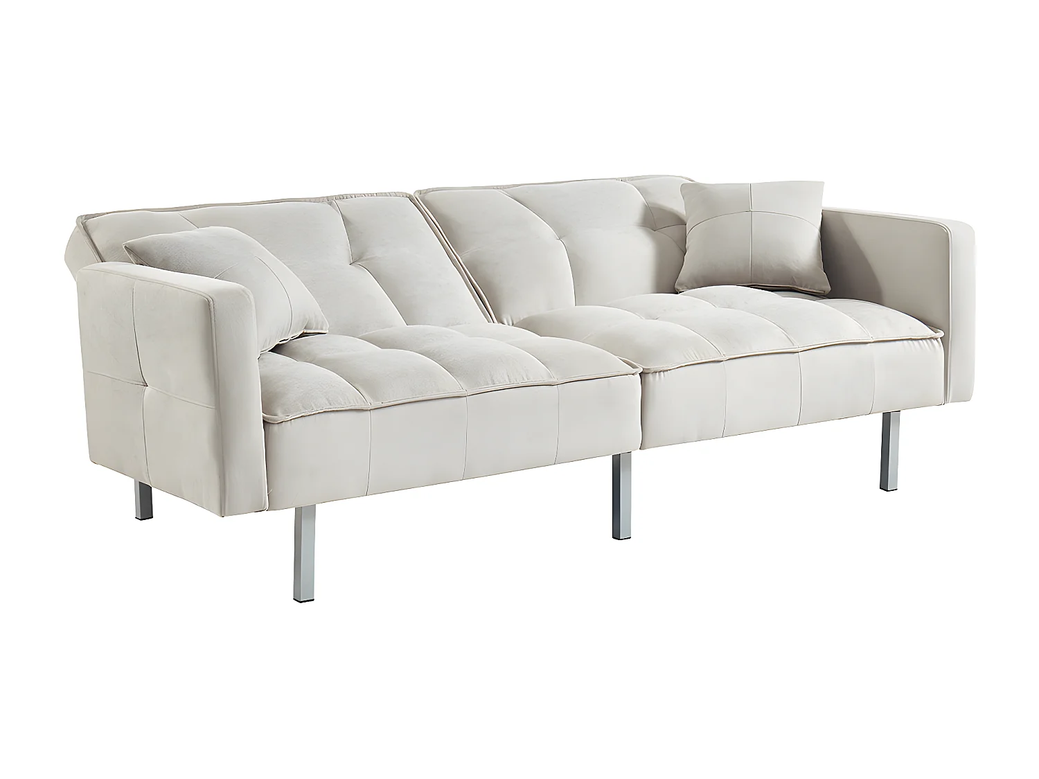 Canapé 3 places convertible clic-clac en tissu MINEY - Gris clair