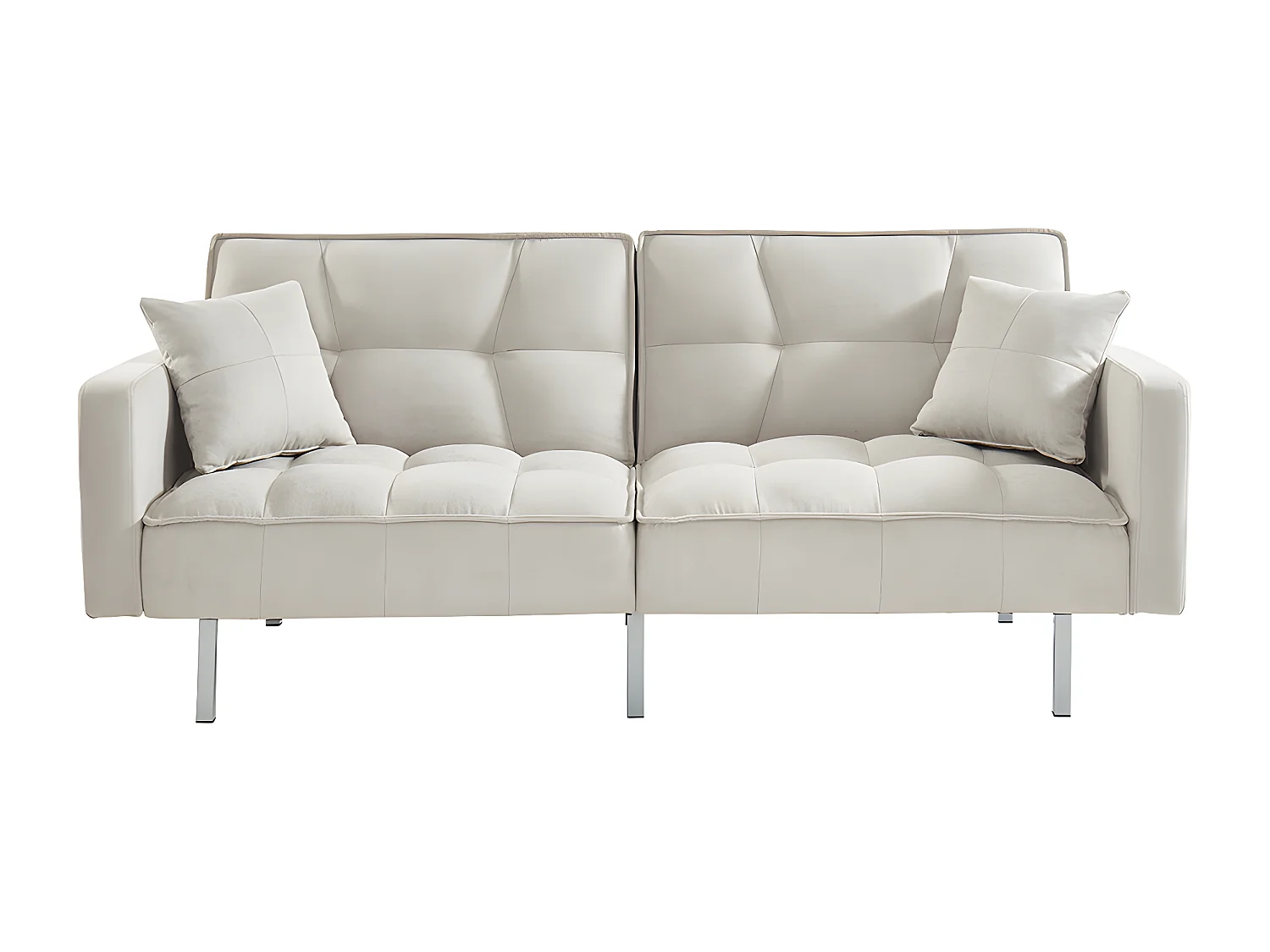 Canapé 3 places convertible clic-clac en tissu MINEY - Gris clair