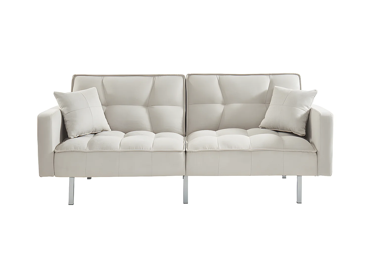 Sofá cama de 3 plazas de tela MINEY - Gris claro