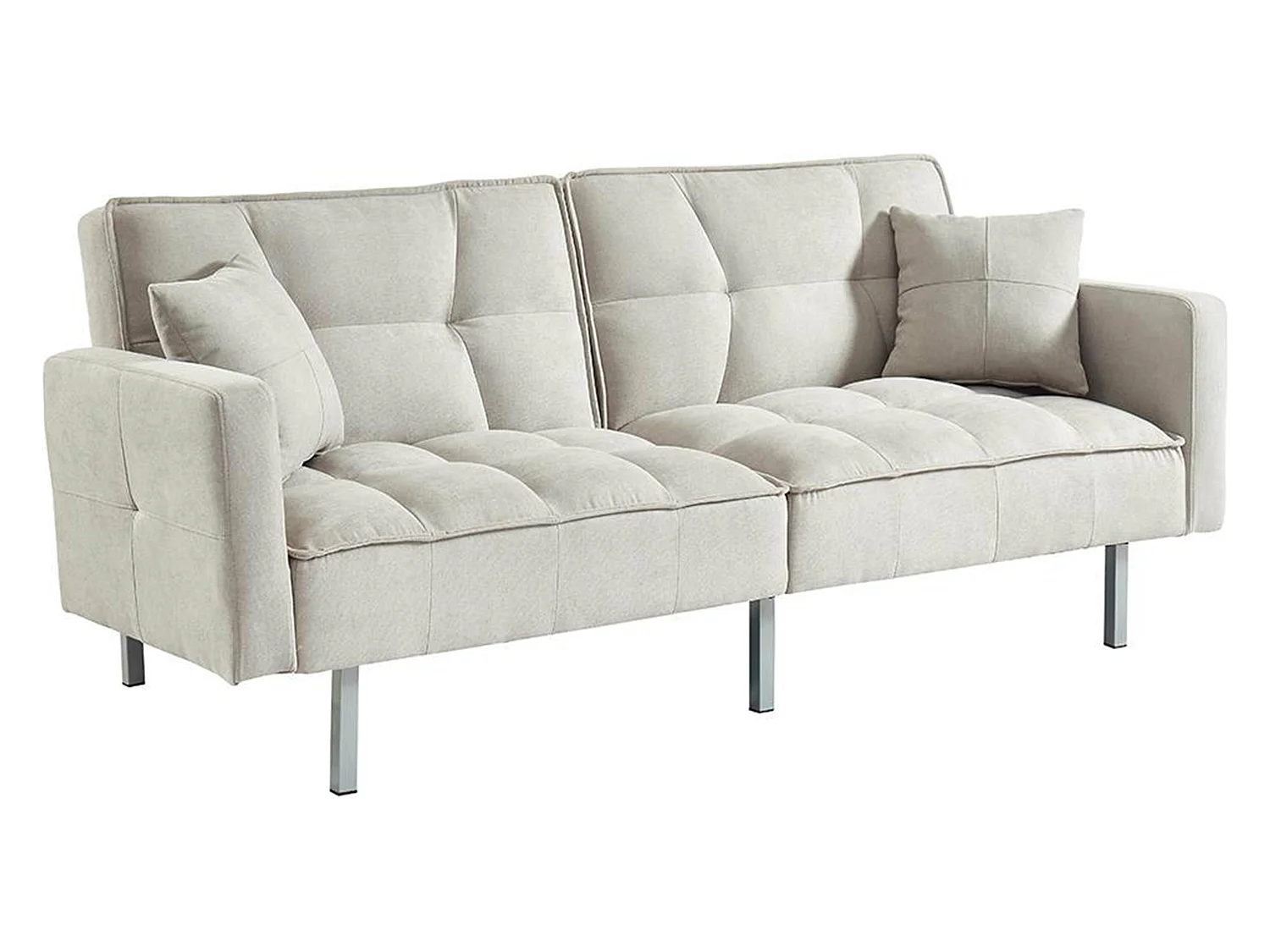 Sofá cama de 3 plazas de tela MINEY - Gris claro