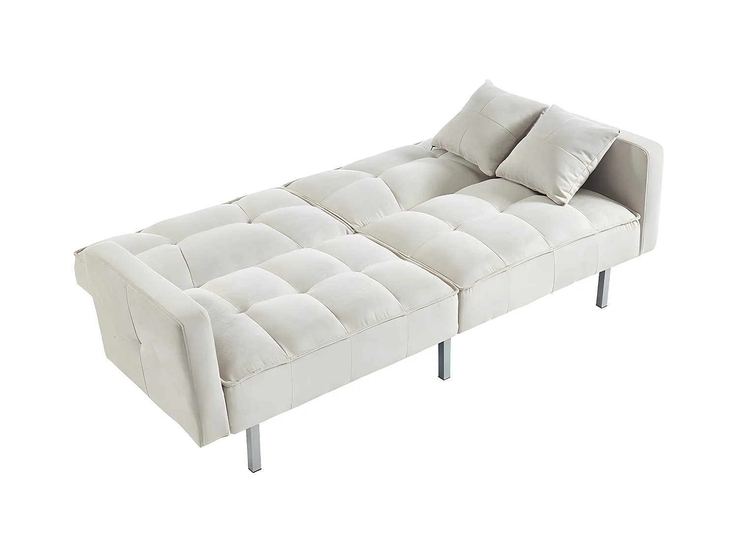 Sofá cama de 3 plazas de tela MINEY - Gris claro