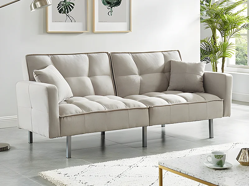 3-personers sovesofa med klikklak-funktion i stof MINEY - Lysegrå