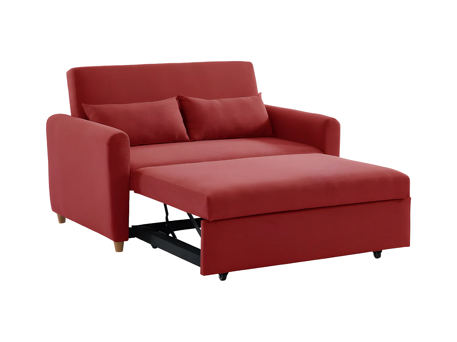 Tweezits bedbank van stof AYLA - Rood