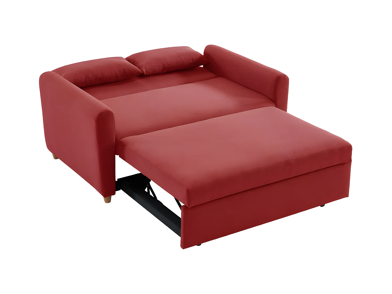 Tweezits bedbank van stof AYLA - Rood