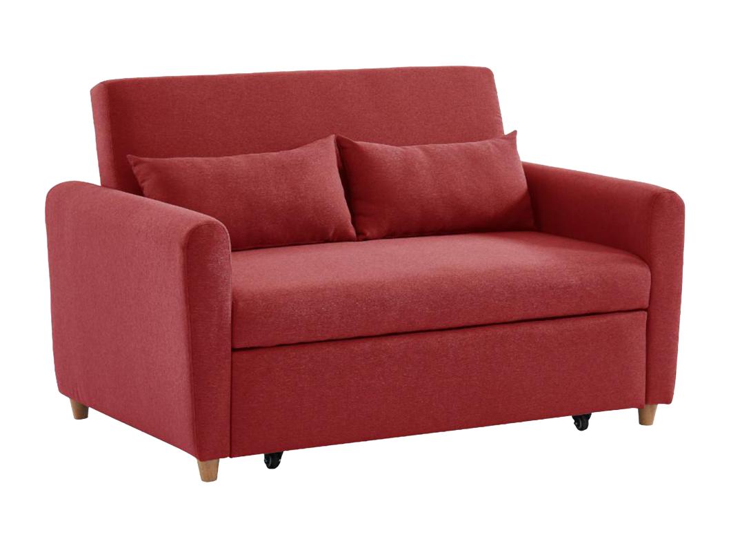 Divano letto 2 posti in tessuto Rosso - AYLA