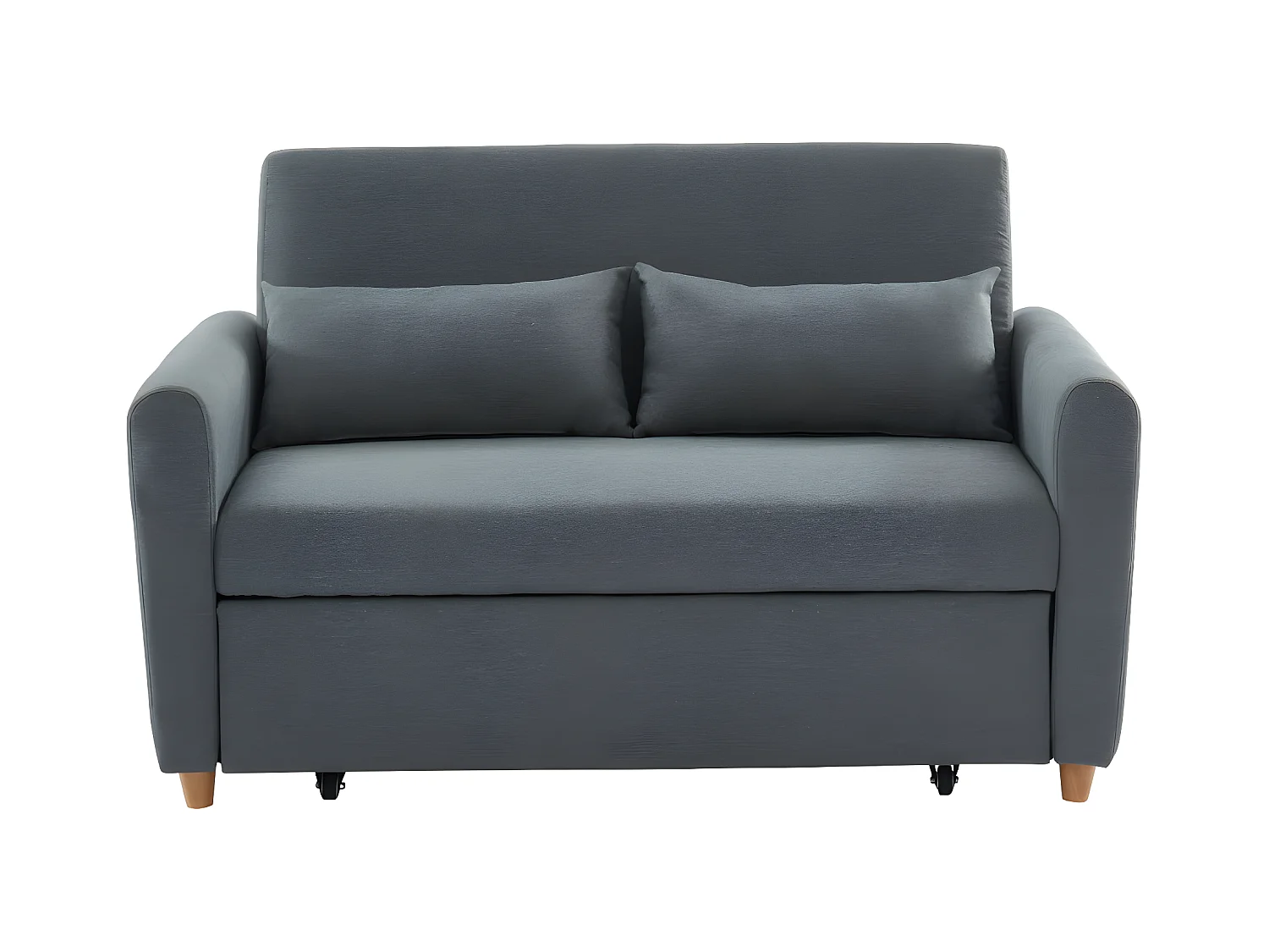 Tweezits bedbank van stof AYLA - Grijs