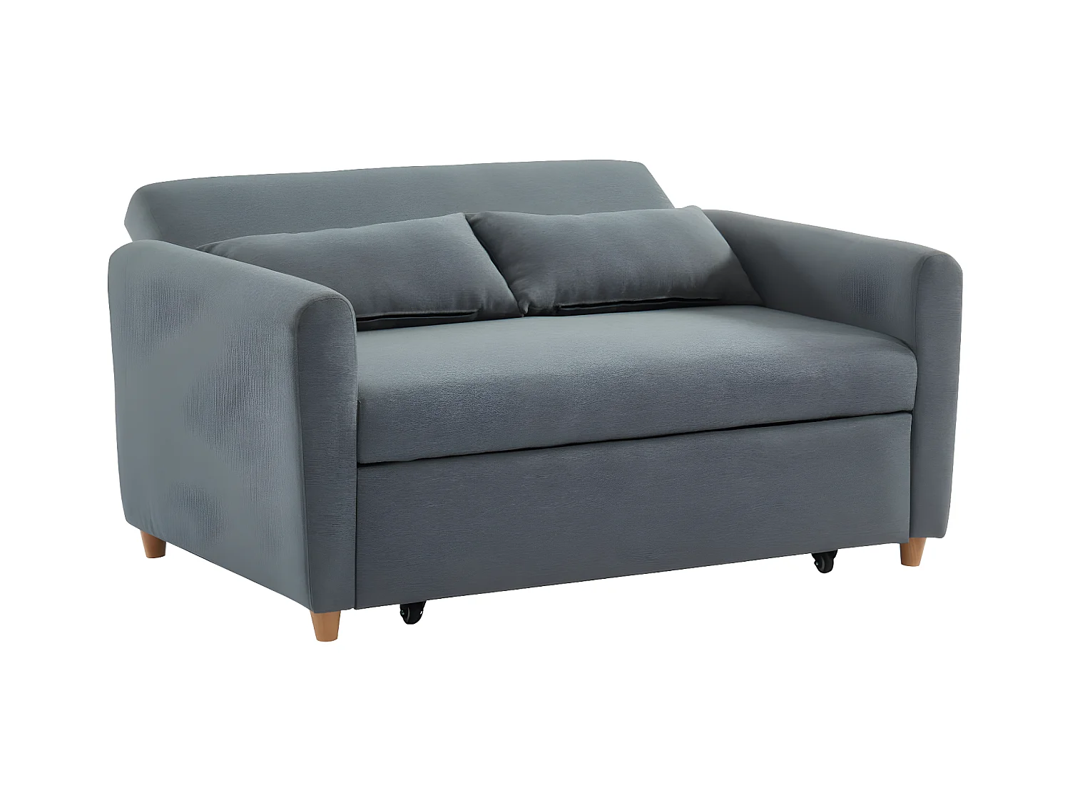 Tweezits bedbank van stof AYLA - Grijs