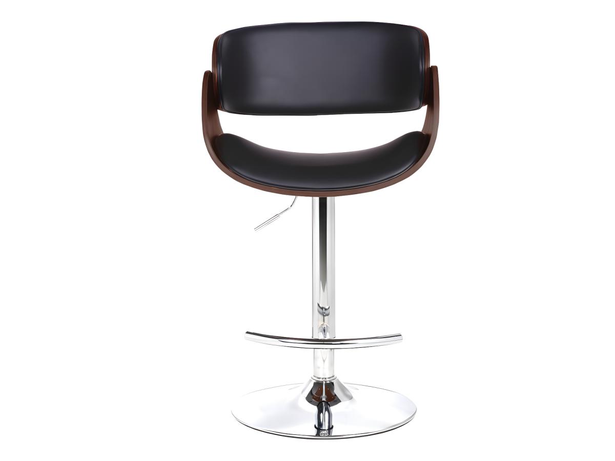 Barhocker Kunstleder JELSA - 2er-Set - Schwarz und Nussbaum