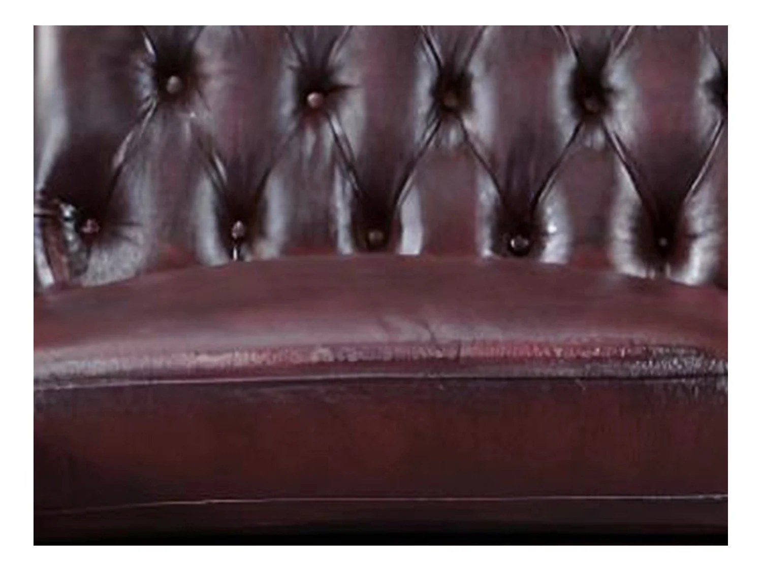 Canapé d'angle chesterfield BRENTON 100% cuir de buffle - Bordeaux- Angle droit