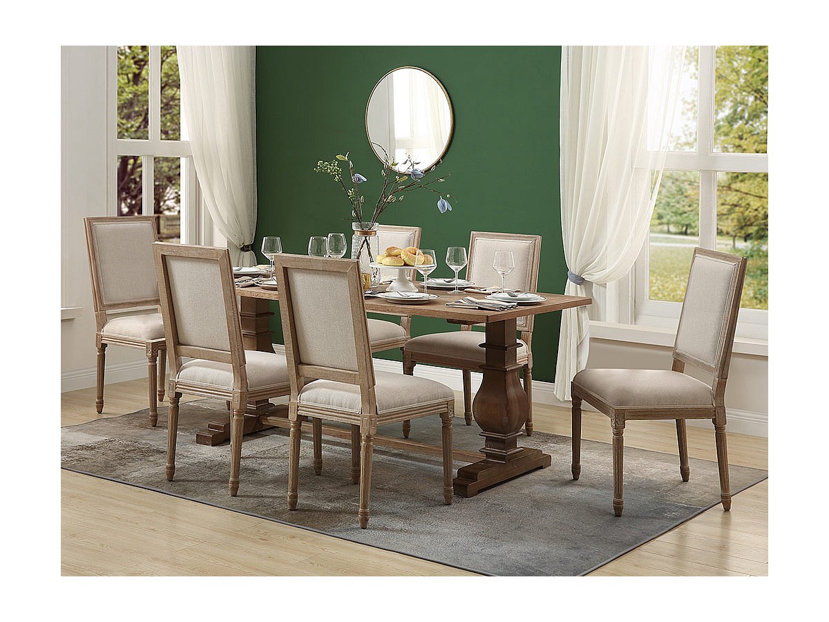 Stuhl 6er-Set Stoff & Holz AMBOISE günstig online kaufen