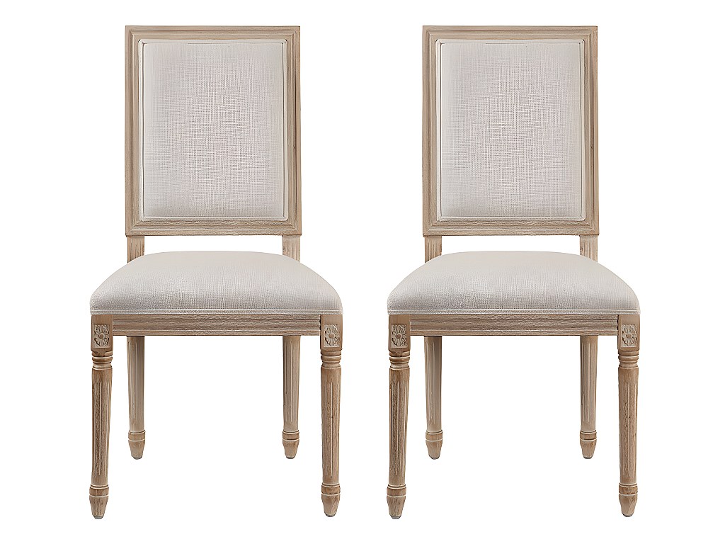 Stuhl 2er-Set AMBOISE - Stoff & Holz - Schwarz jetzt günstig und bequem