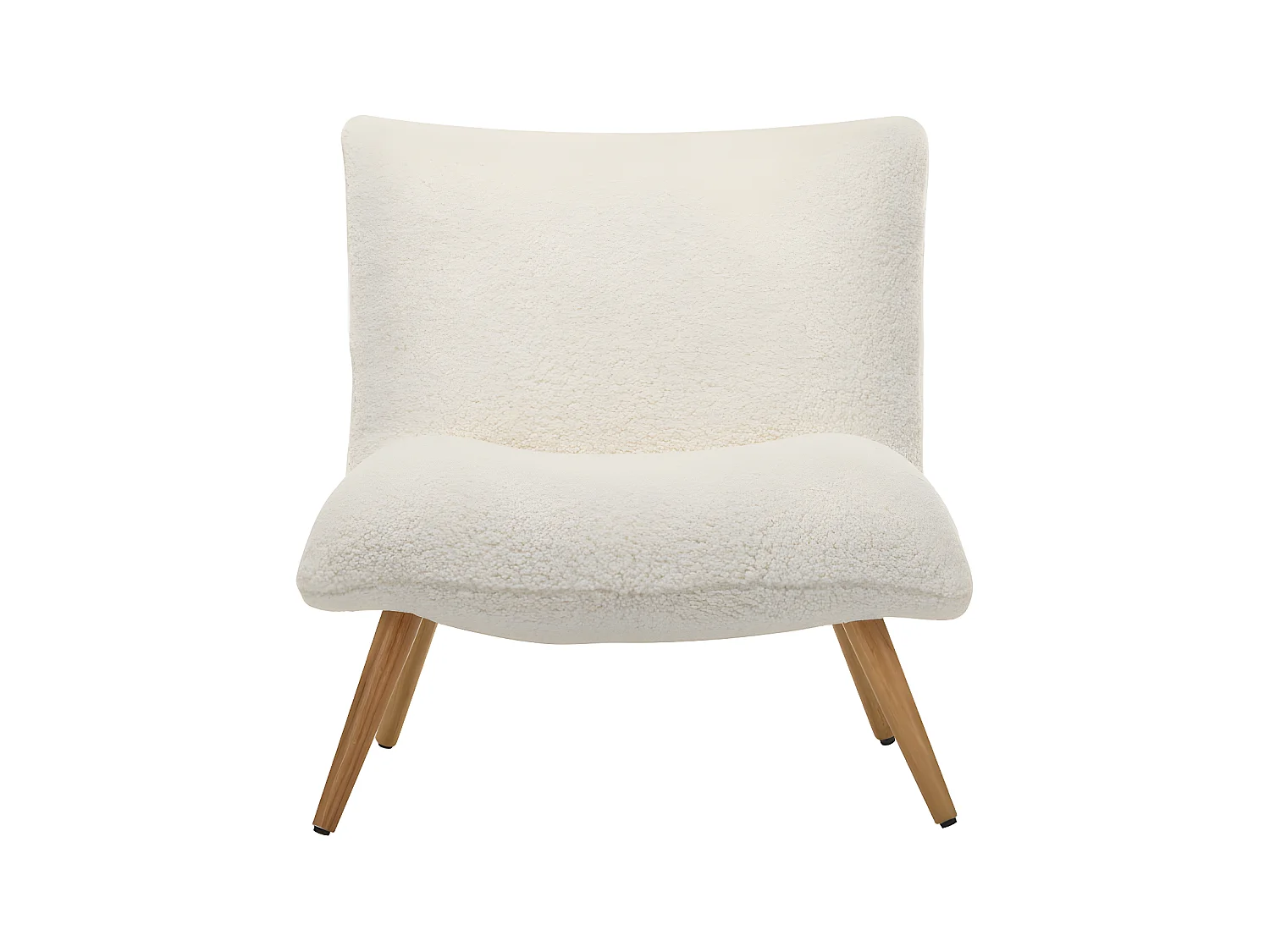 Fauteuil en tissu bouclette effet peau de mouton PEPITA - Blanc