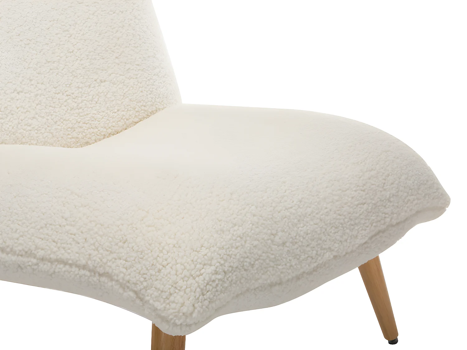 Fauteuil van stof PEPITA - Teddy stof - Wit
