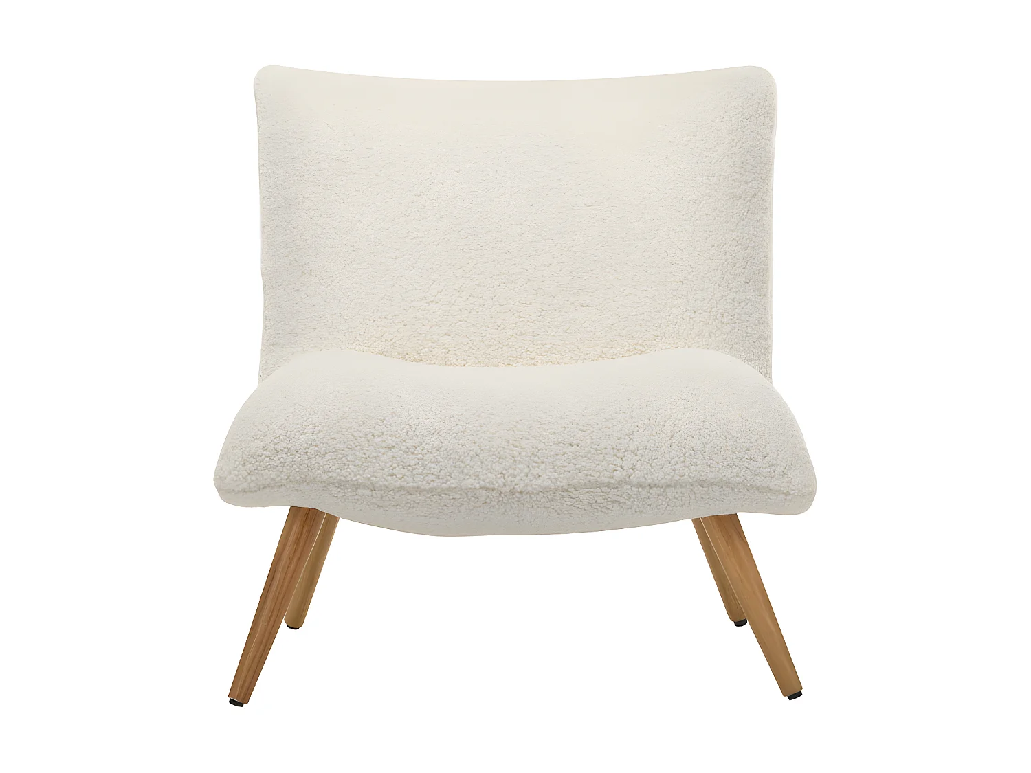 Fauteuil van stof PEPITA - Teddy stof - Wit