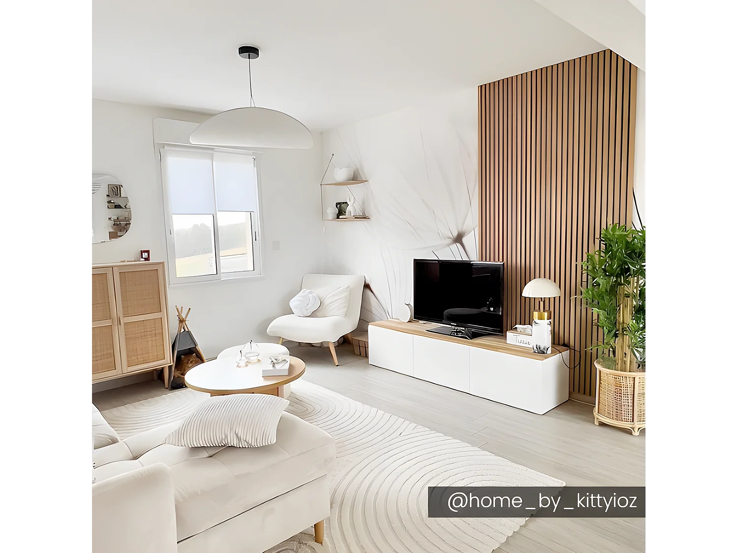 Fauteuil van stof PEPITA - Teddy stof - Wit