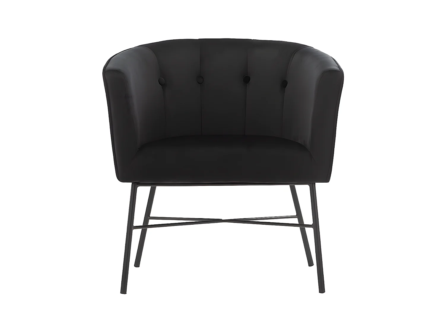 Sillón cabriolet de terciopelo FAKART - Negro