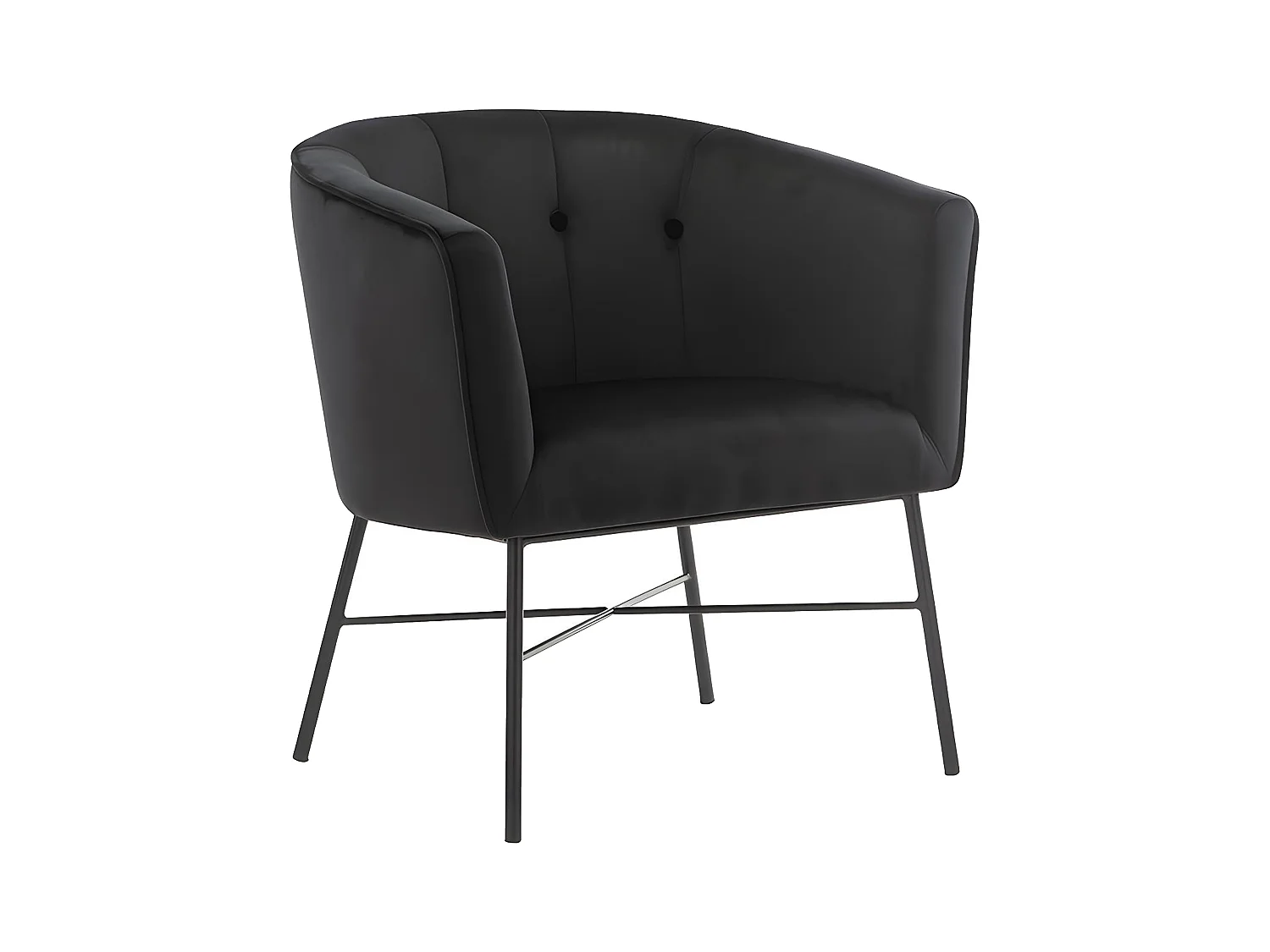 Sillón cabriolet de terciopelo FAKART - Negro