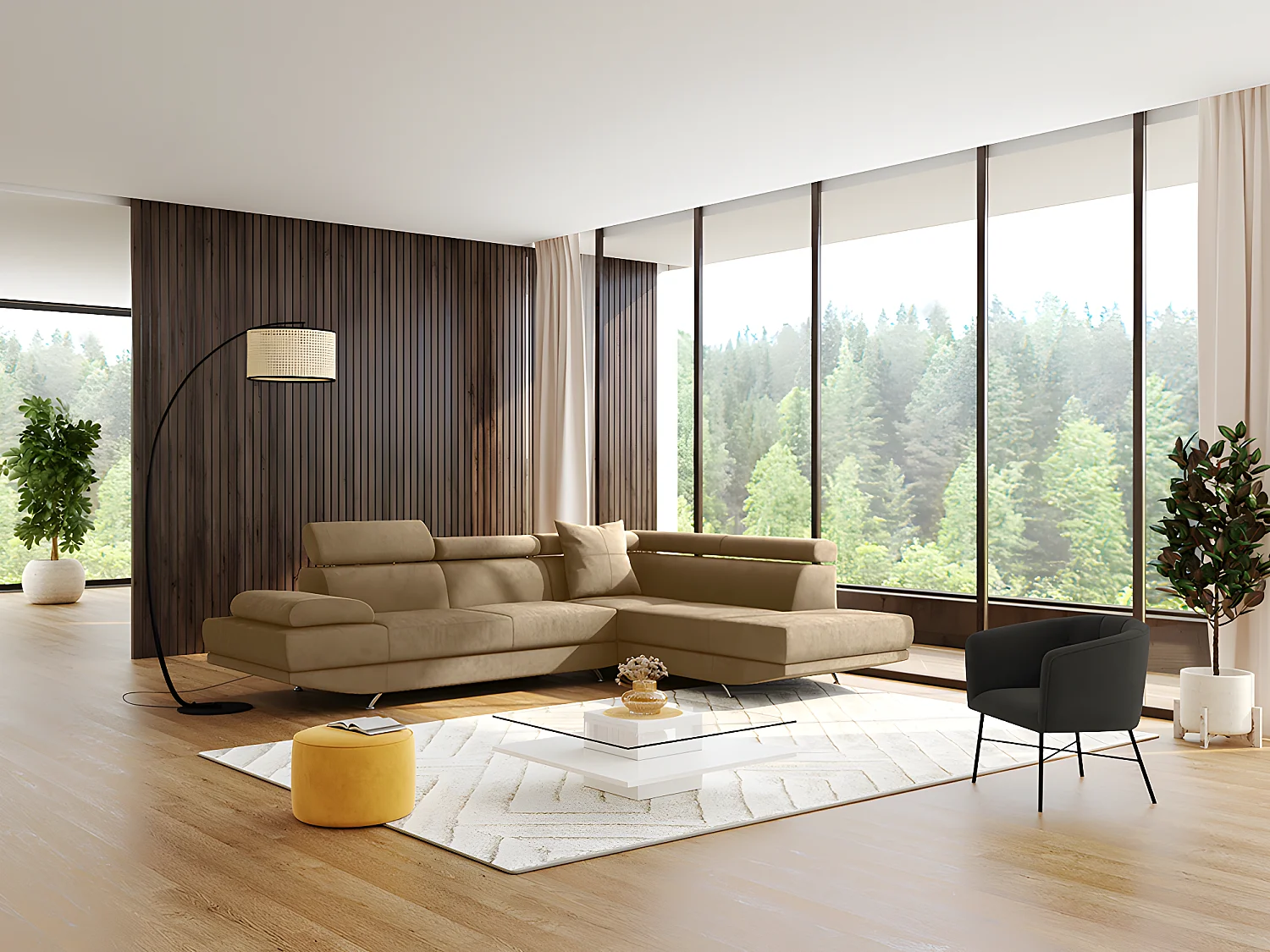 Sillón cabriolet de terciopelo FAKART - Negro