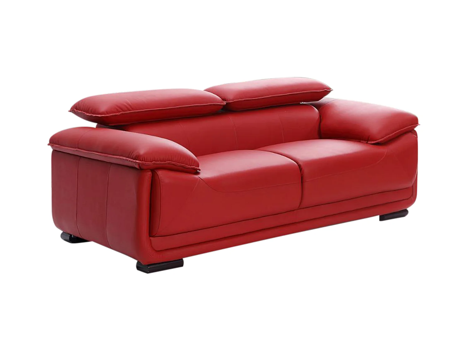 Ledersofa 2-Sitzer - Rot - MACELO