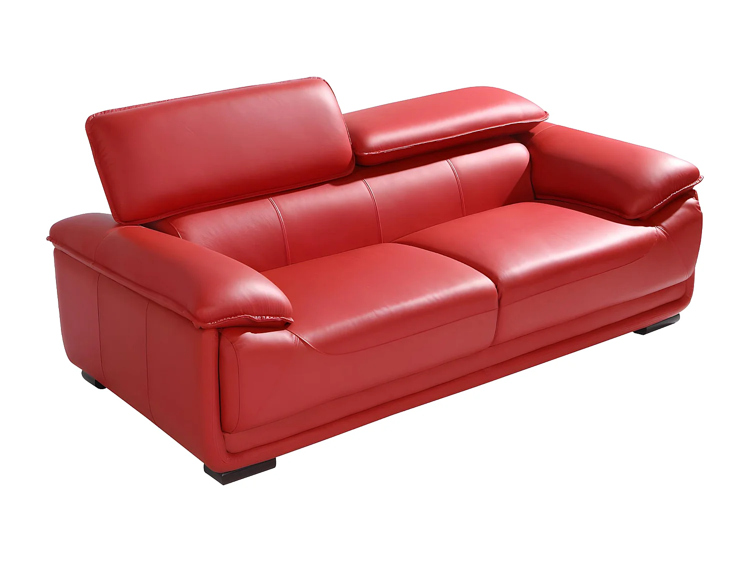 Ledersofa 3-Sitzer - Rot - MACELO