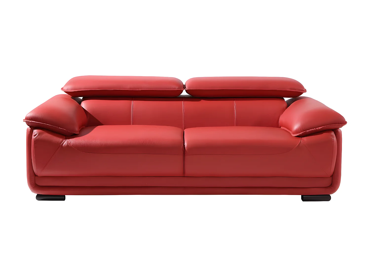 Ledersofa 3-Sitzer - Rot - MACELO