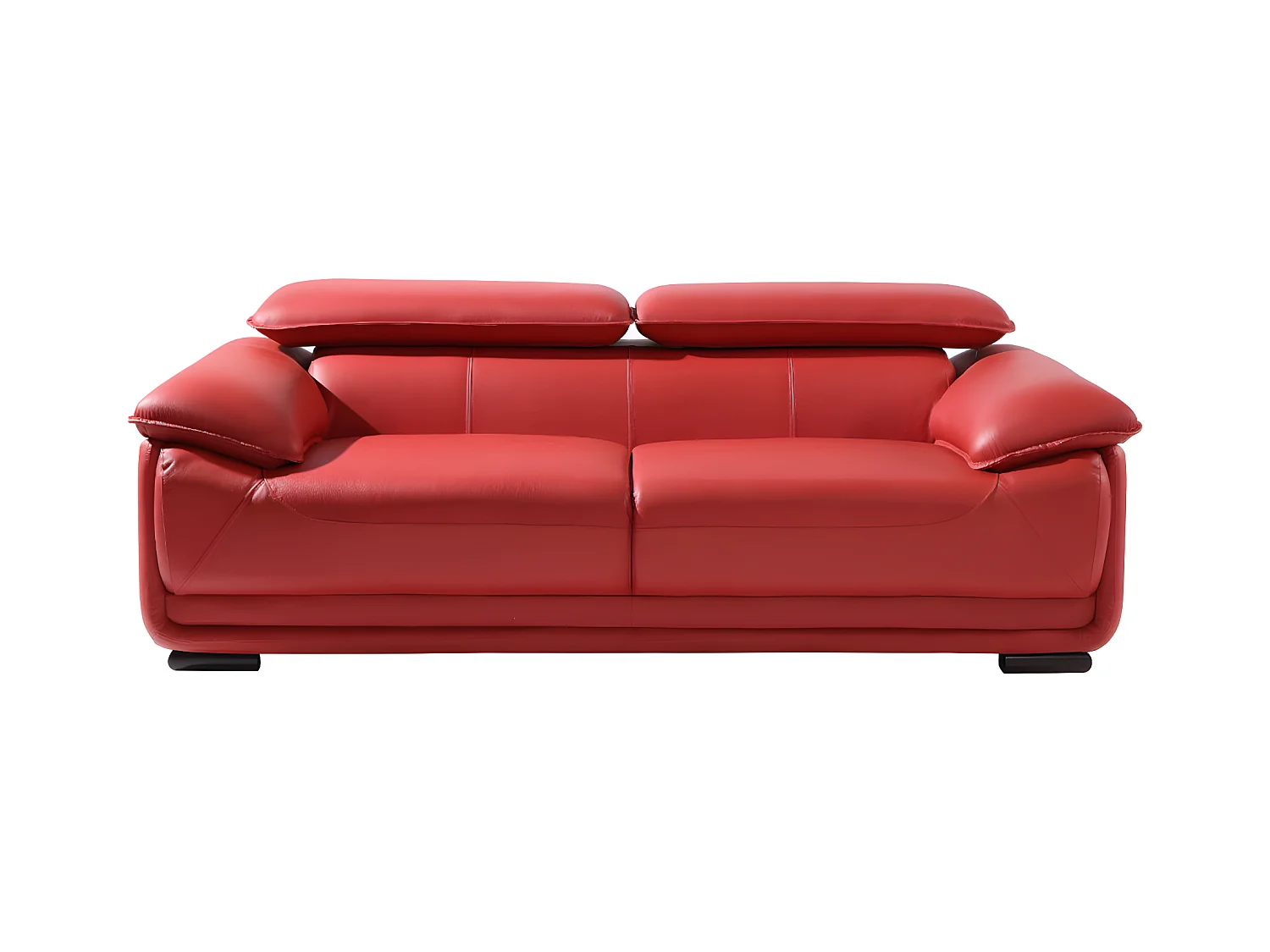 Driezitsbank van leer MACELO - Rood