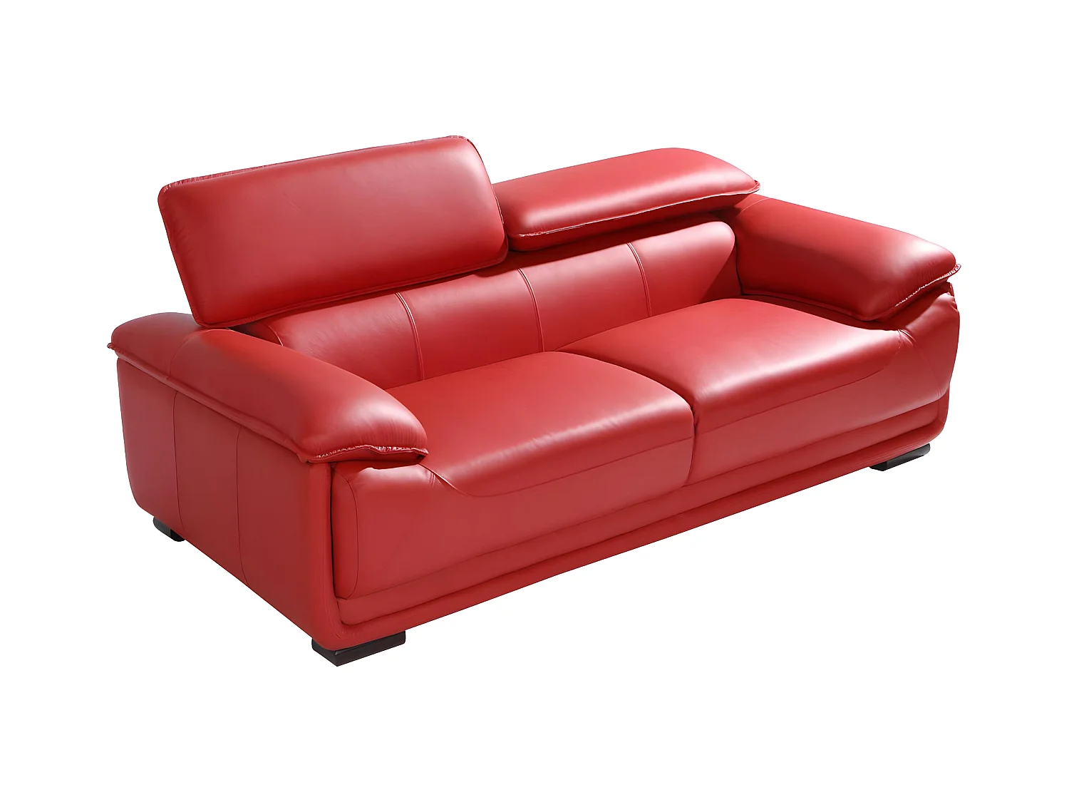 Driezitsbank van leer MACELO - Rood