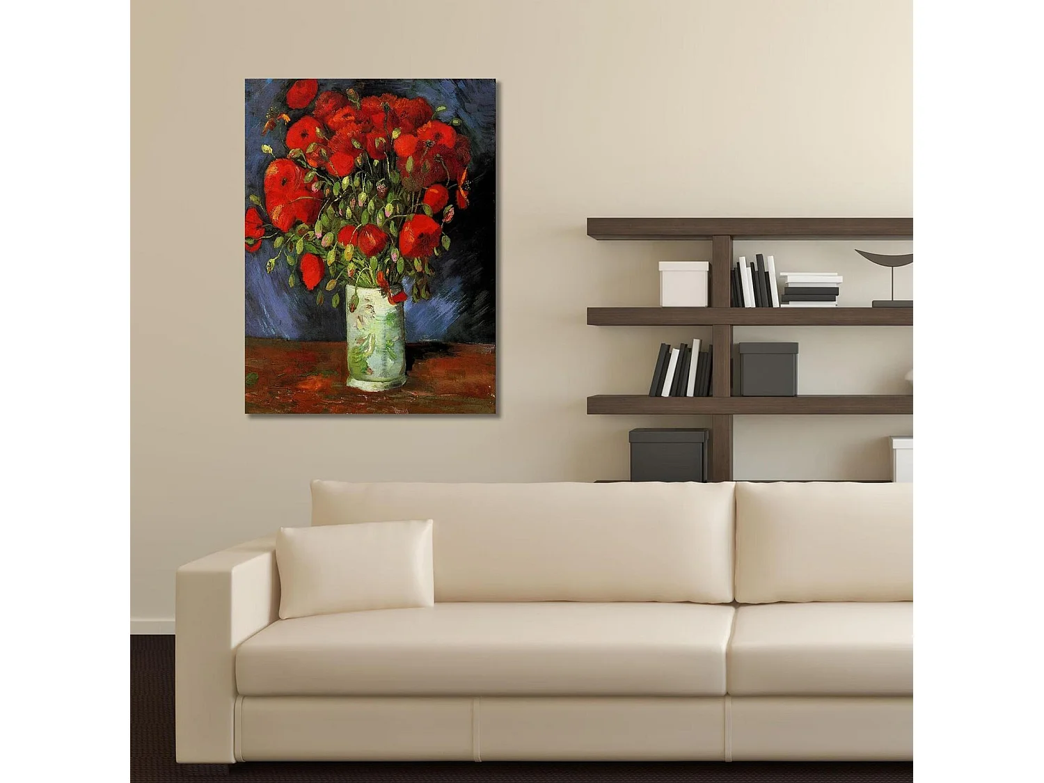 Tableau reproduction photo de v. Van gogh - vase aux coquelicots rouges - 40 x 60 cm