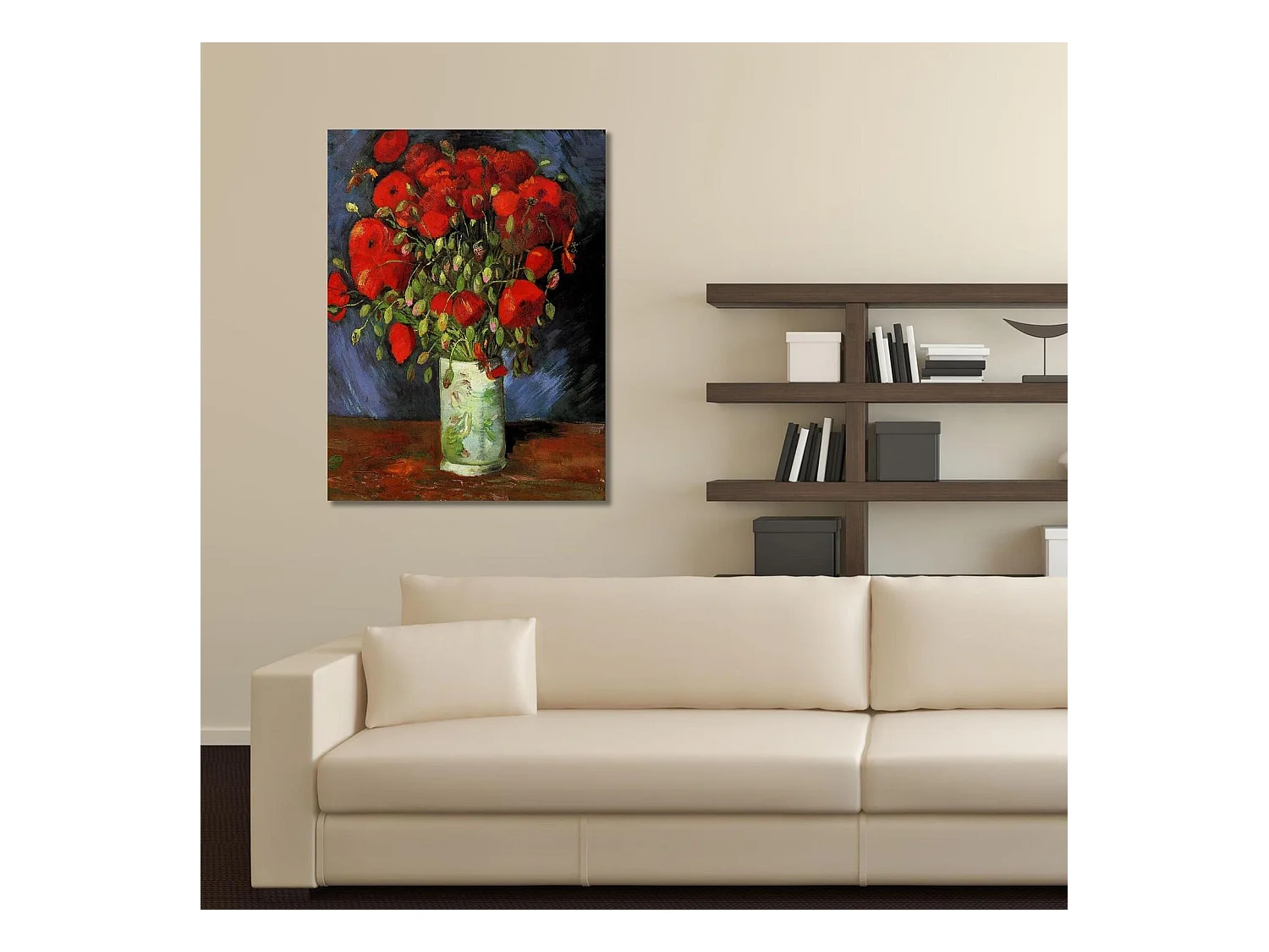 Tableau reproduction photo de v. Van gogh - vase aux coquelicots rouges - 40 x 60 cm