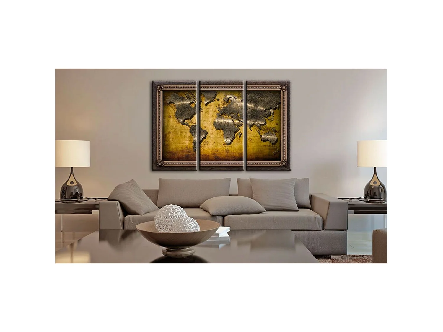 Tableau le monde dans un cadre - 120 x 80 cm